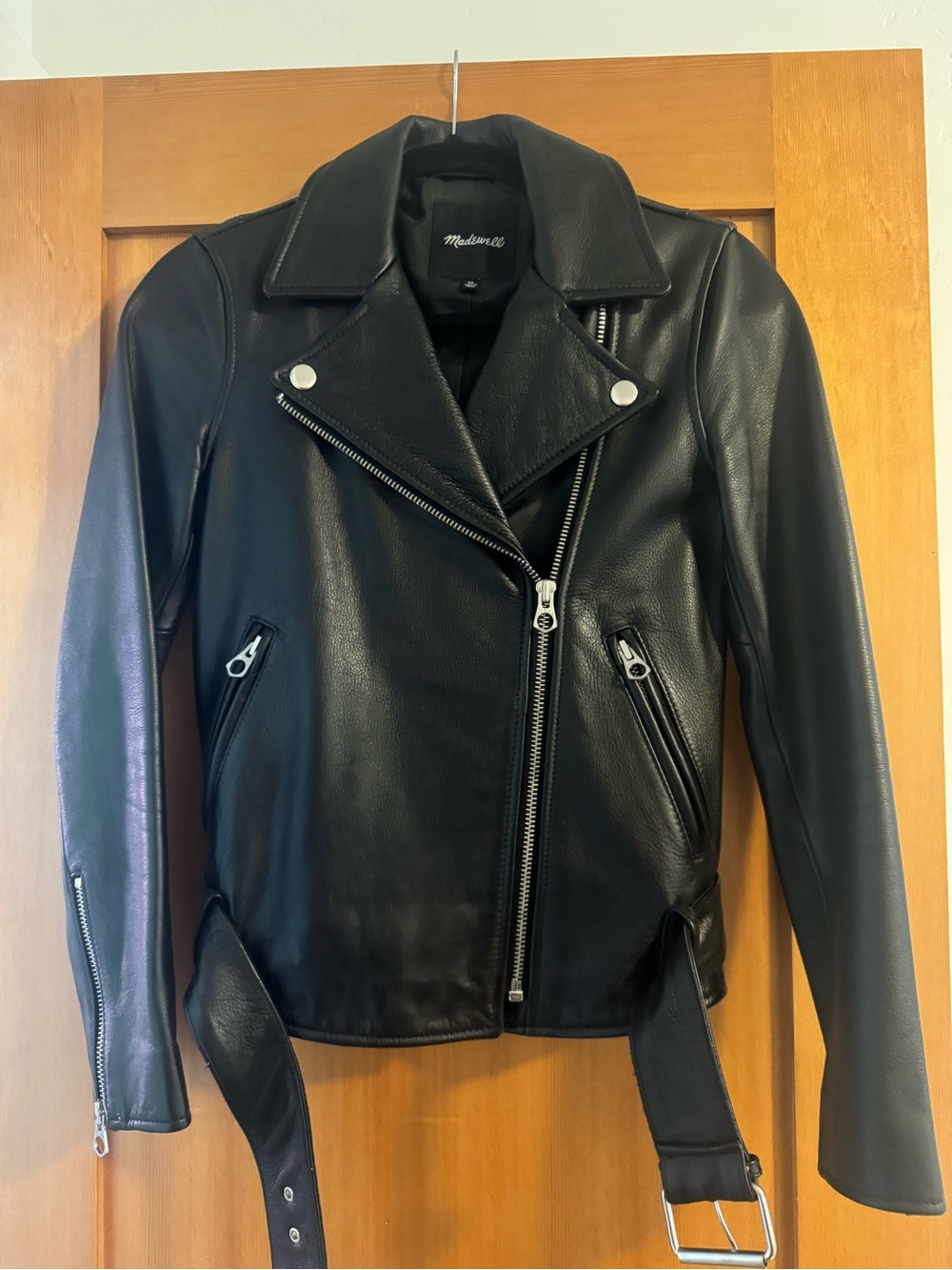 Madewell Black Genuine Leather Jacket